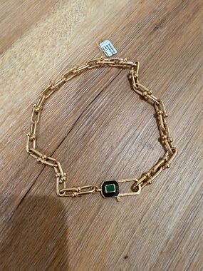 Gold  U-Link Enamel Necklace